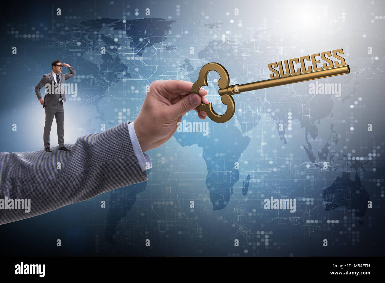 Businessman with key to success business concept Stock Photo - Alamy