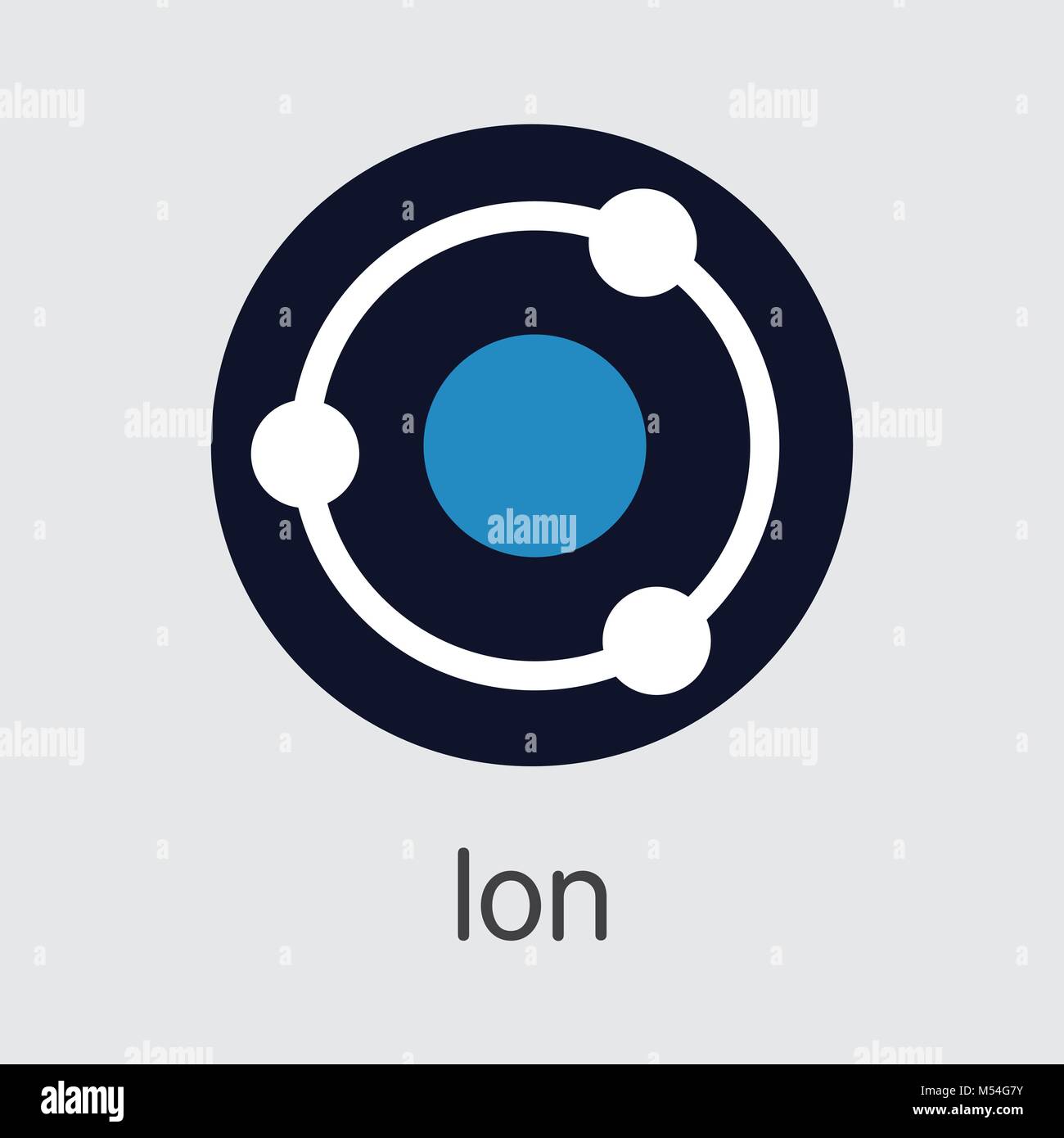 Ion Virtual Currency. Vector ION Element. Stock Vector