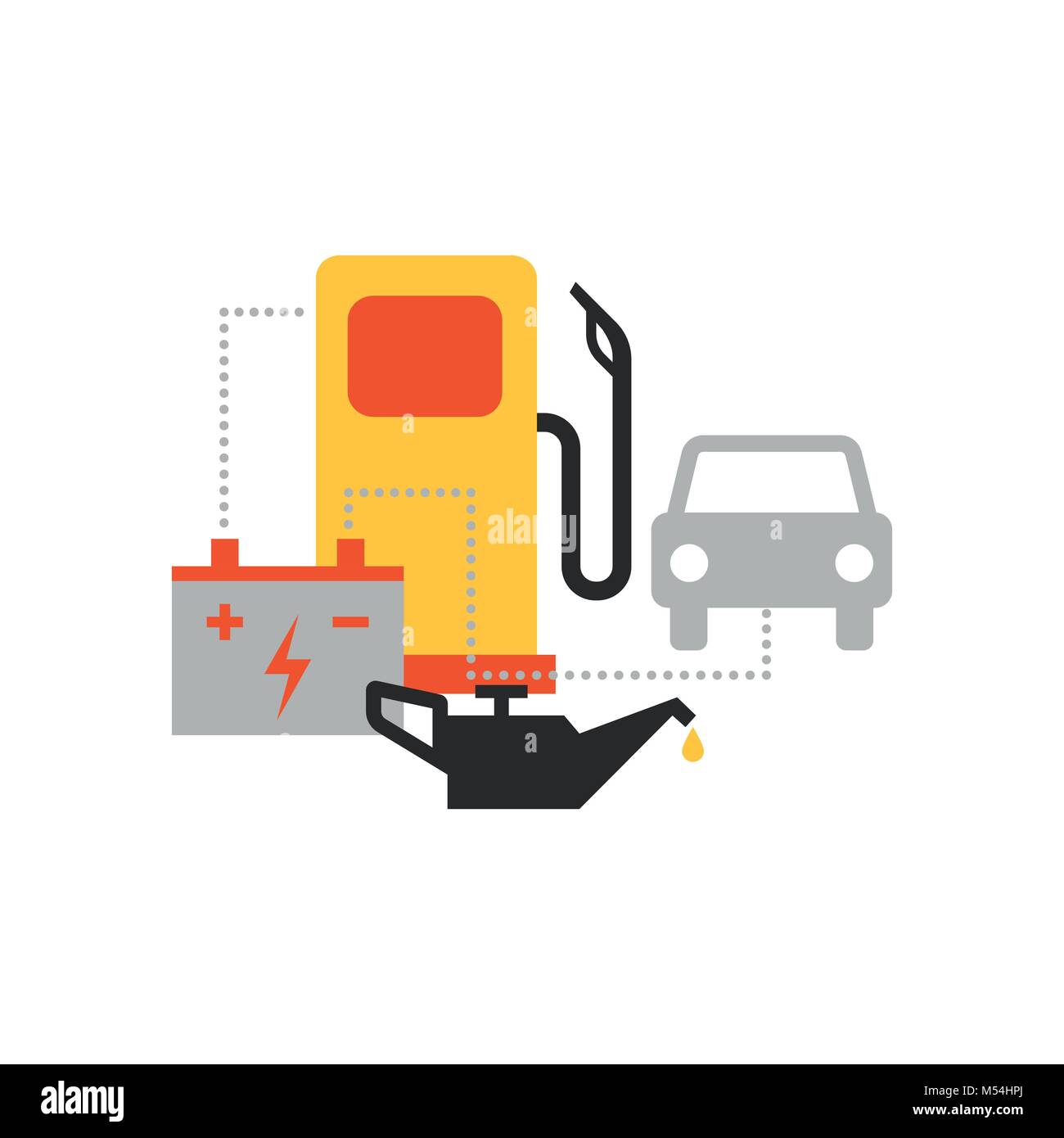 Filling station, roadside assistance and repair, car and automotive concept Stock Vector
