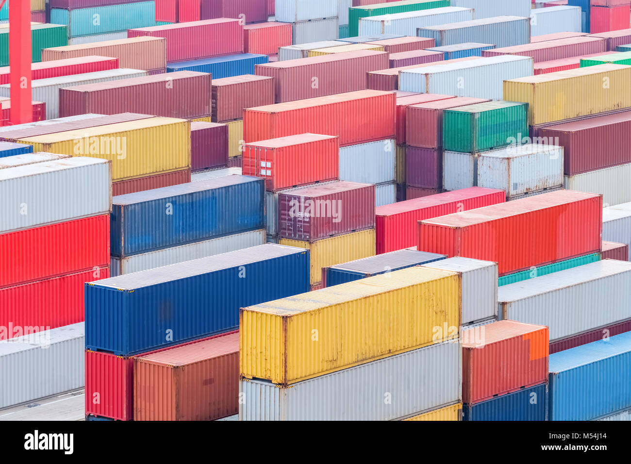 container cargo terminal closeup Stock Photo