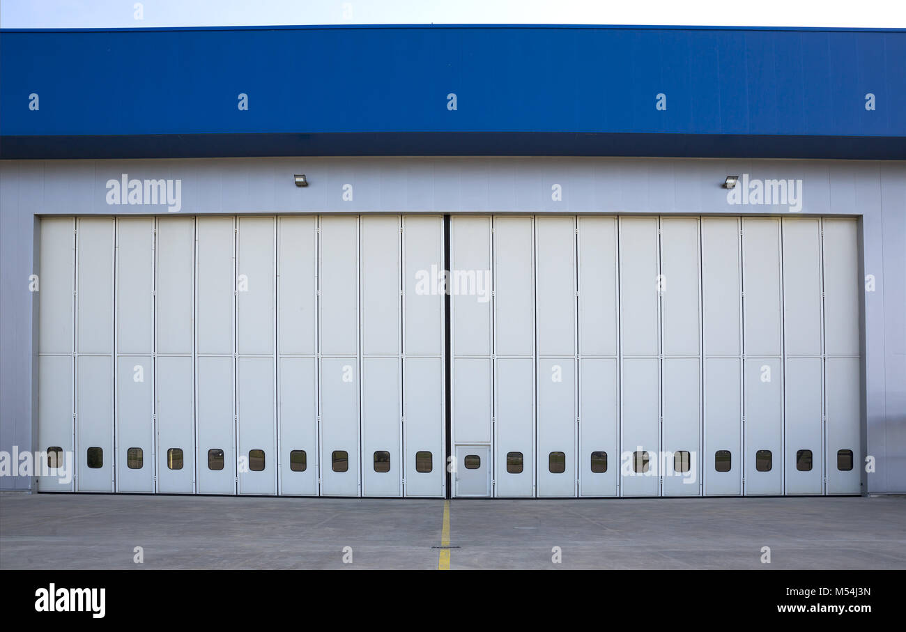 Airport hangar from the outside Stock Photo
