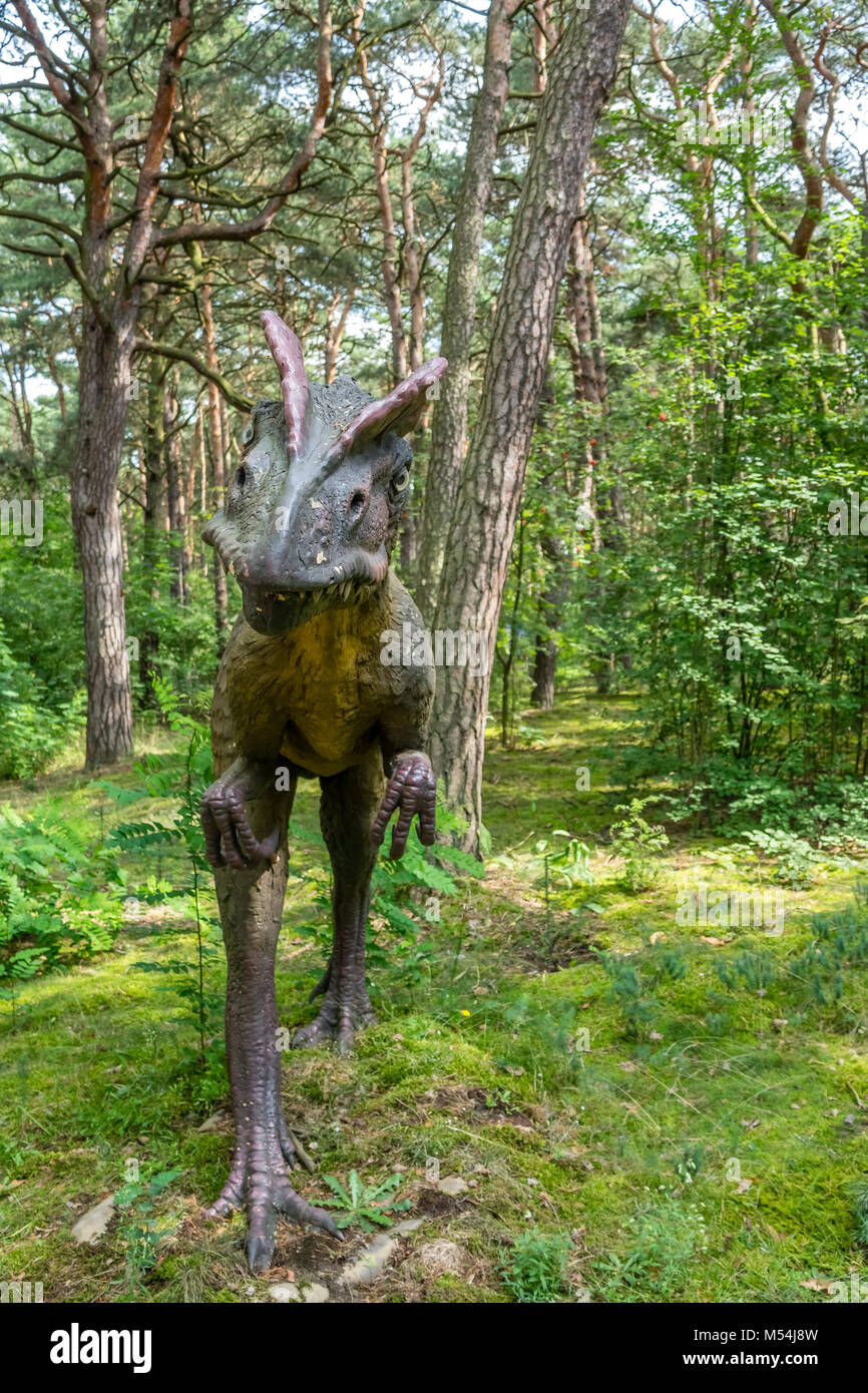 Life sized Allosaurus dinosaur statue Stock Photo Alamy