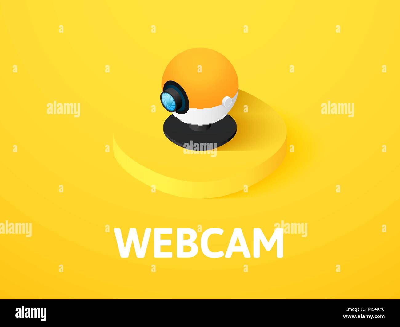 Webcam isometric icon, isolated on color background Stock Vector