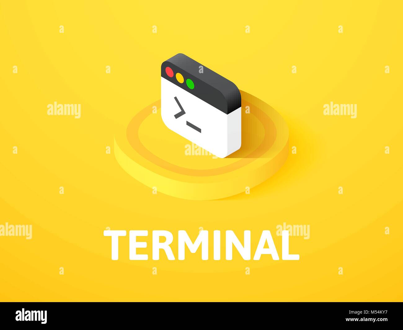 Terminal isometric icon, isolated on color background Stock Vector