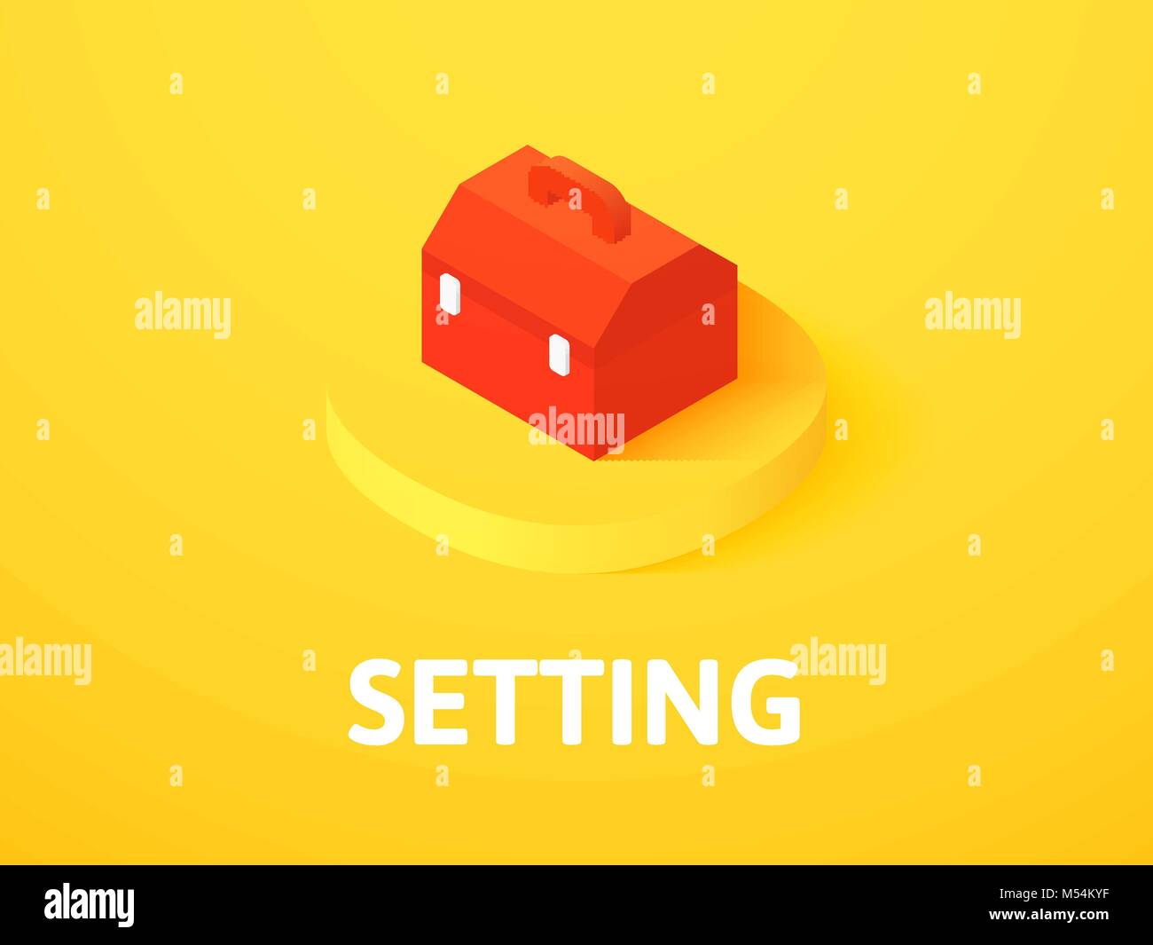 Setting isometric icon, isolated on color background Stock Vector