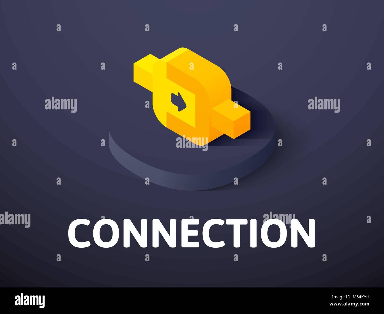 Connection isometric icon, isolated on color background Stock Vector