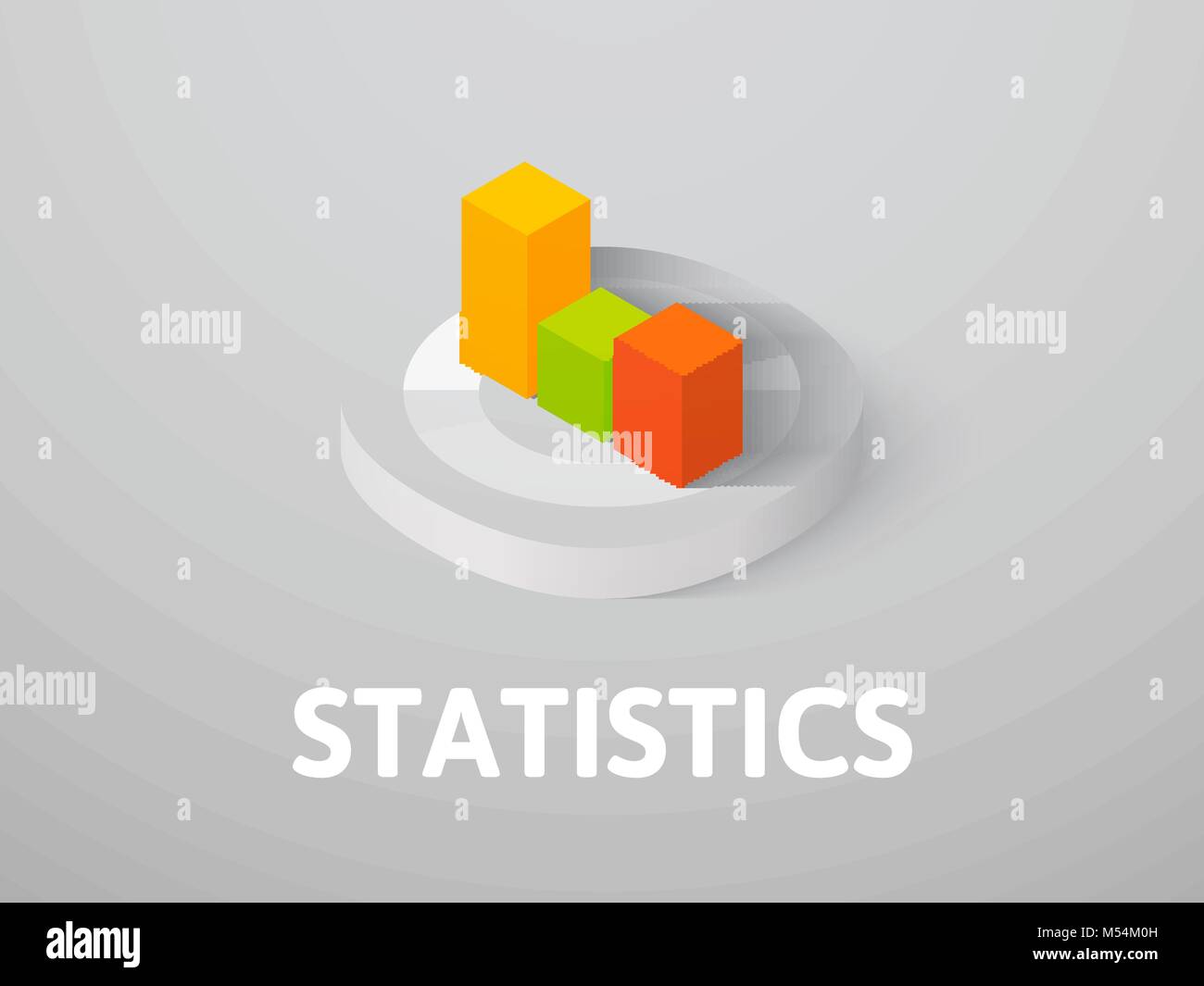 Statistics isometric icon, isolated on color background Stock Vector