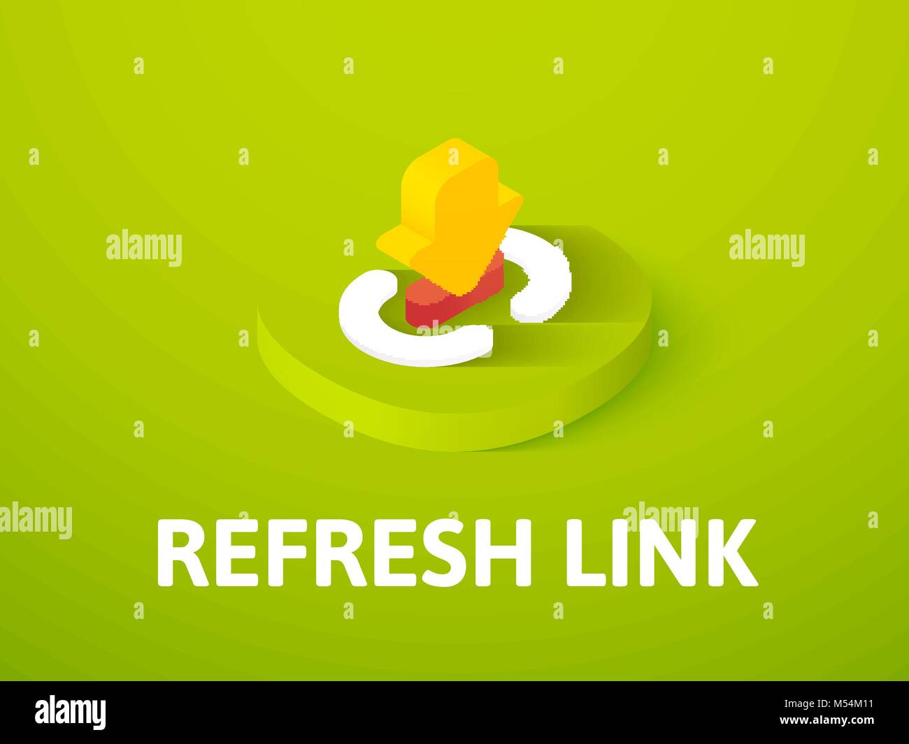 Refresh link isometric icon, isolated on color background Stock Vector