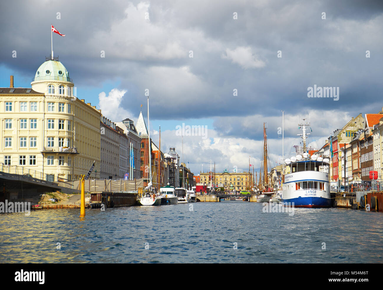 The mouth of the Nyhavn canal in Copenhagen. Stock Photo