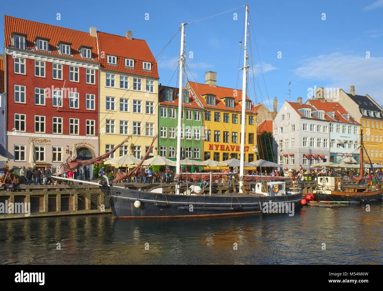 The Nyhavn waterfront in Copenhagen. Stock Photo