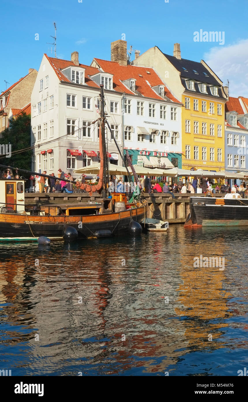 THe Nyhavn  canal in Copenhagen. Stock Photo