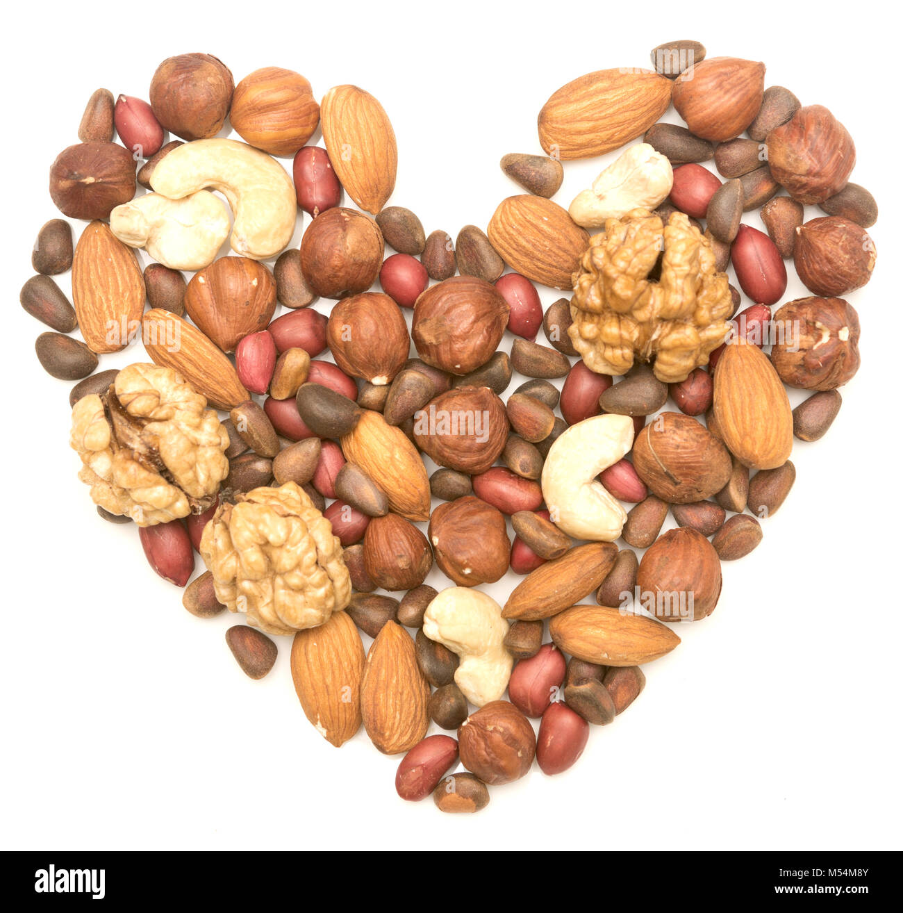 nut heart on white Stock Photo Alamy