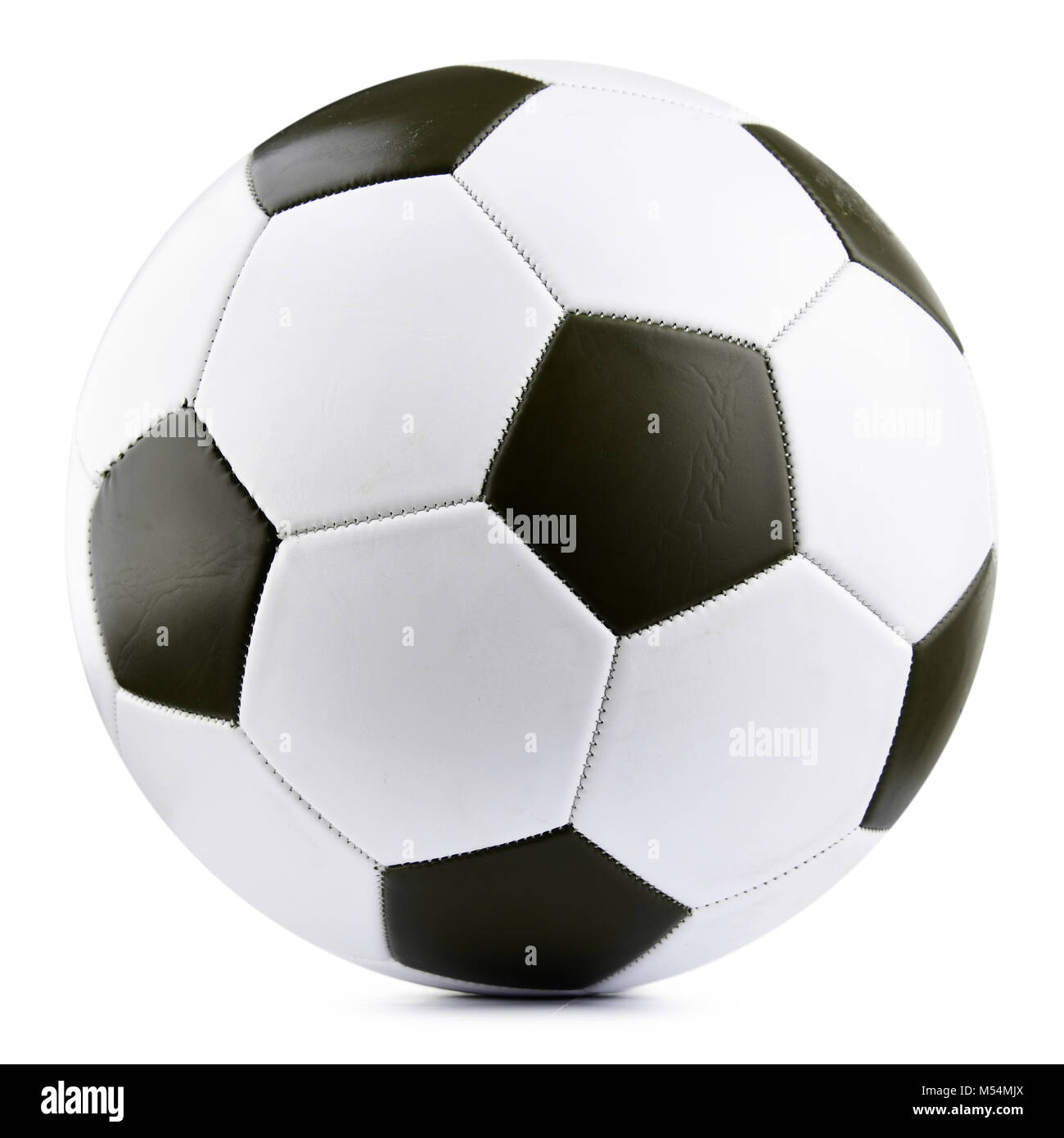 Leather soccer ball isolated on white background Stock Photo - Alamy