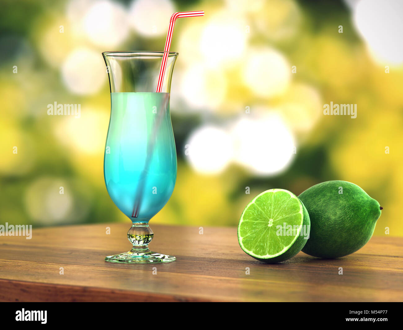 Blue cocktail hurricane glass hi-res stock photography and images - Alamy