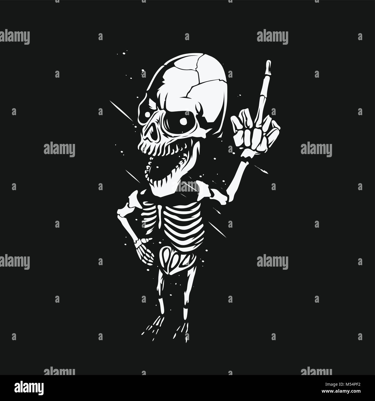 Minimal logo of skeleton vector illustration design. Stock Vector