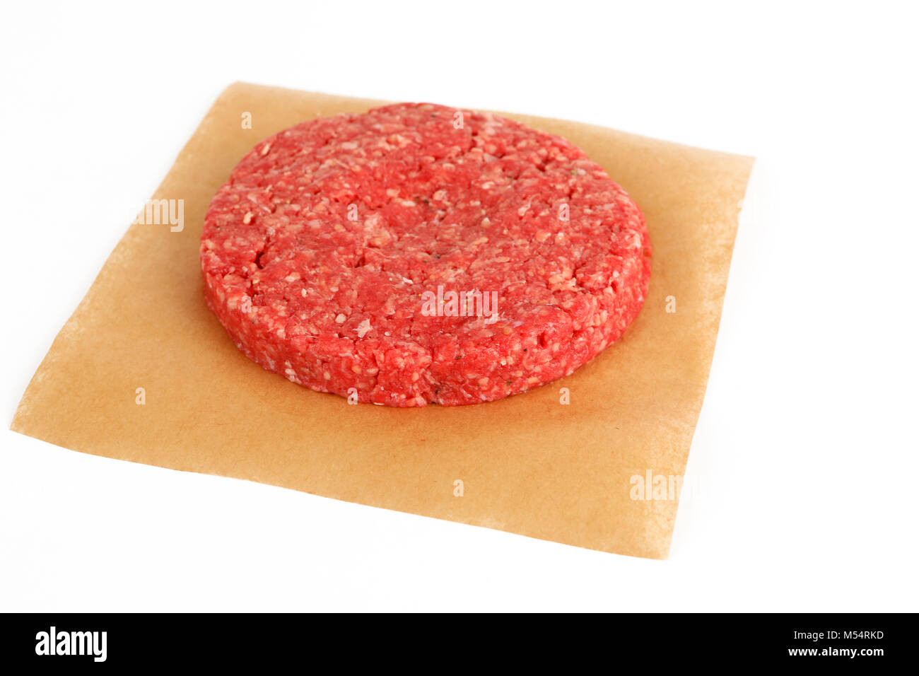 a raw pattie for a burger Stock Photo