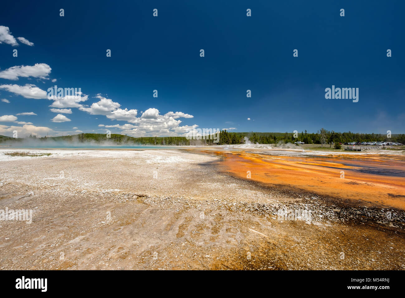 Hot thermal spring in Yellowstone Stock Photo