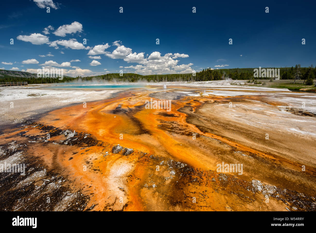 Hot thermal spring in Yellowstone Stock Photo