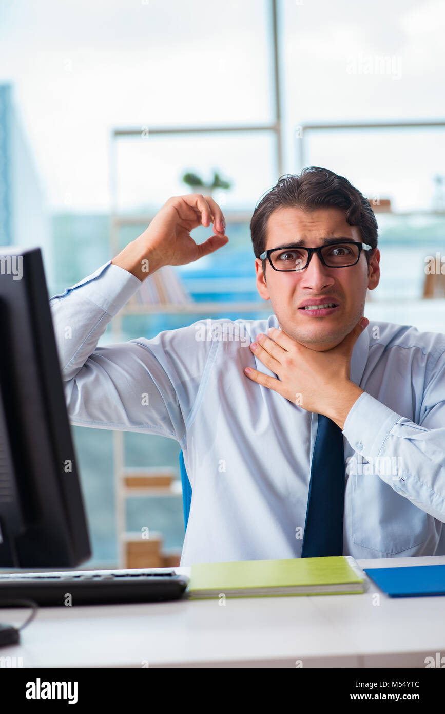The businessman suffering from excessive armpit sweating Stock Photo ...