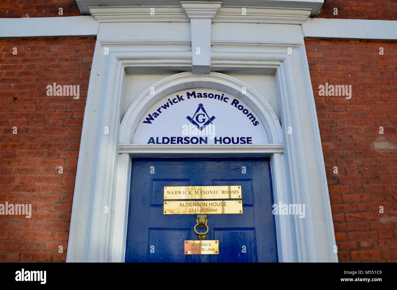 warwick masonic rooms at anderson house warwick england UK Stock Photo