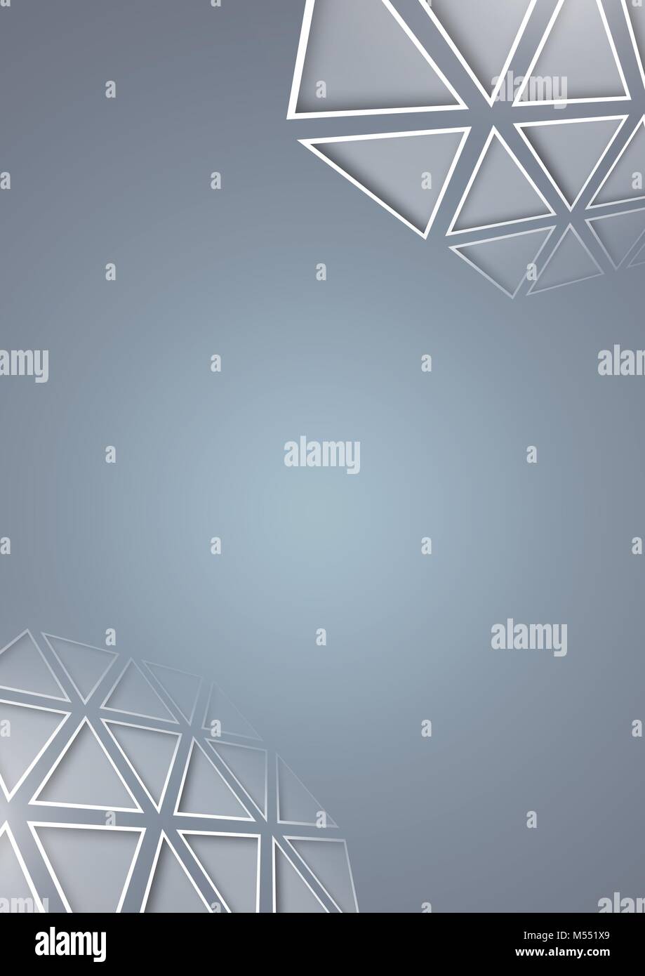 Grey triangle polygons with empty space Stock Photo