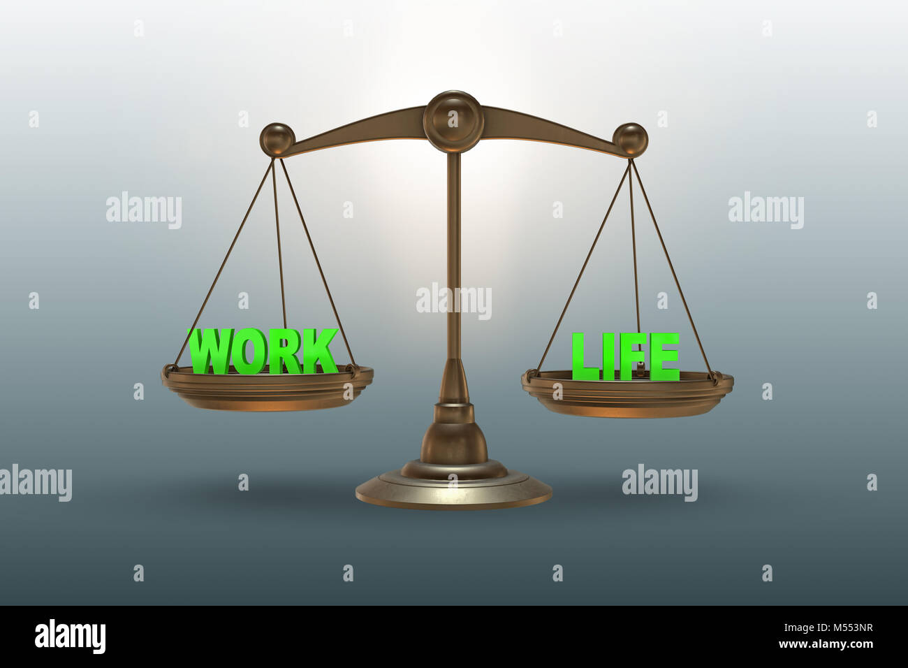 Scales in work and life concept - 3d rendering Stock Photo - Alamy