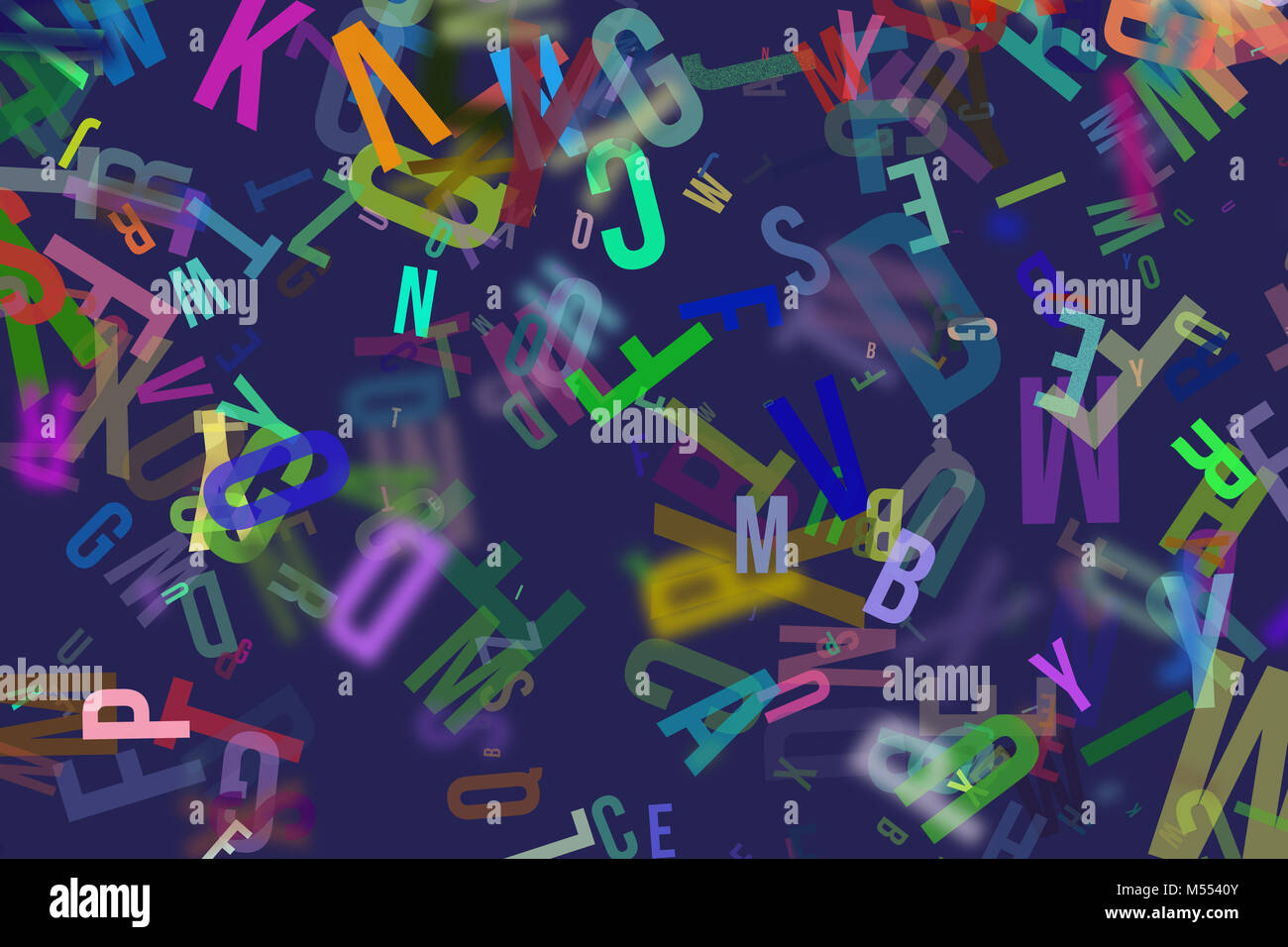 Colorful & blur alphabets letters from A to Z, word cloud for education or  learning conceptual, for design wallpaper, texture or background Stock  Photo - Alamy