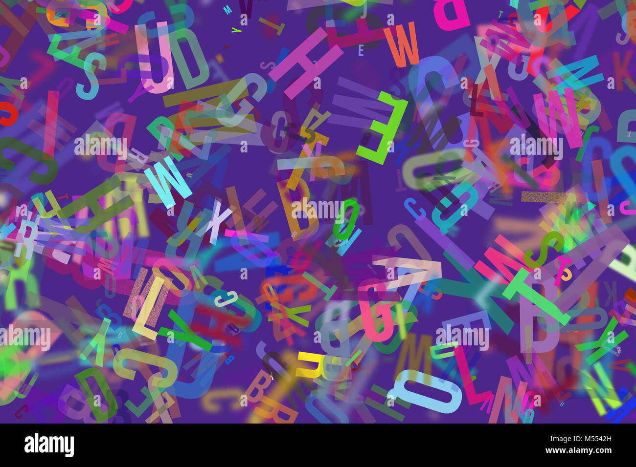 Colorful & blur alphabets letters from A to Z, word cloud for education or  learning conceptual, for design wallpaper, texture or background Stock  Photo - Alamy