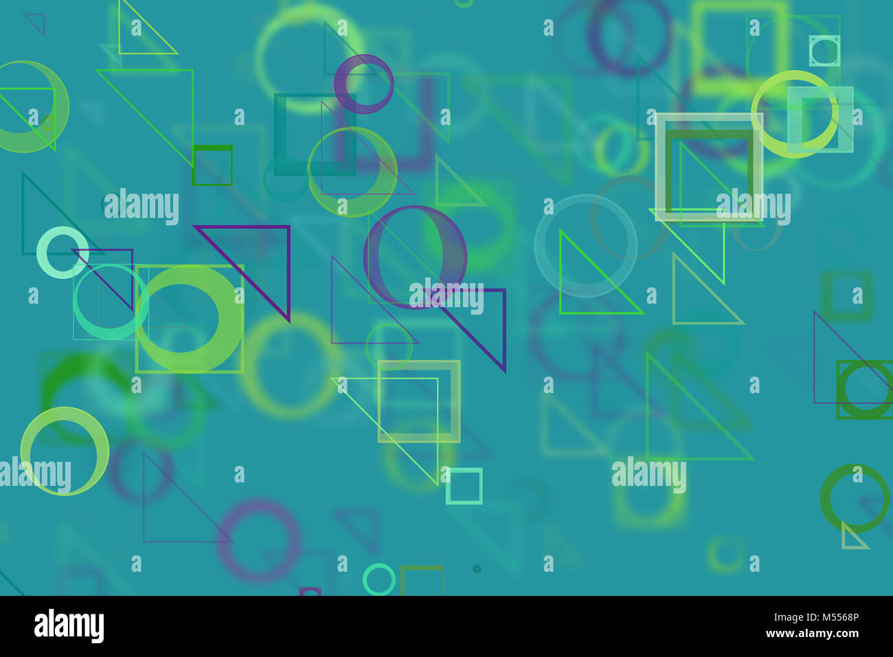 Random circle, square, rectangle & triangle shape, digital generative ...