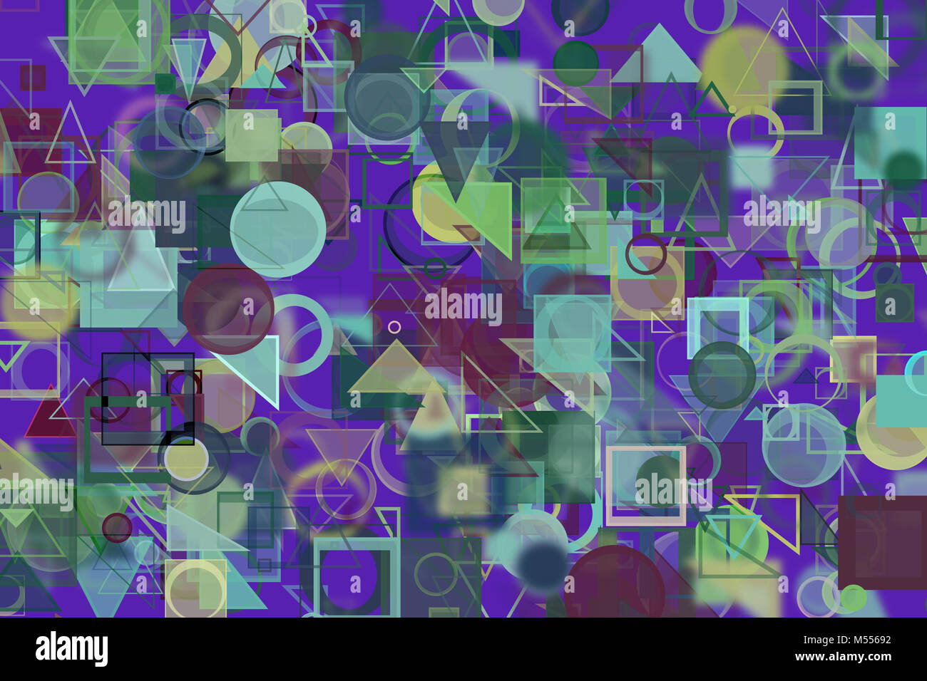 Random circle, square, rectangle & triangle shape, digital generative ...