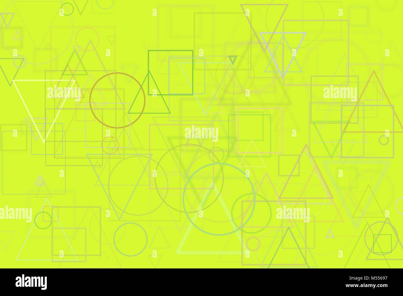 Random circle, square, rectangle & triangle shape, digital generative ...