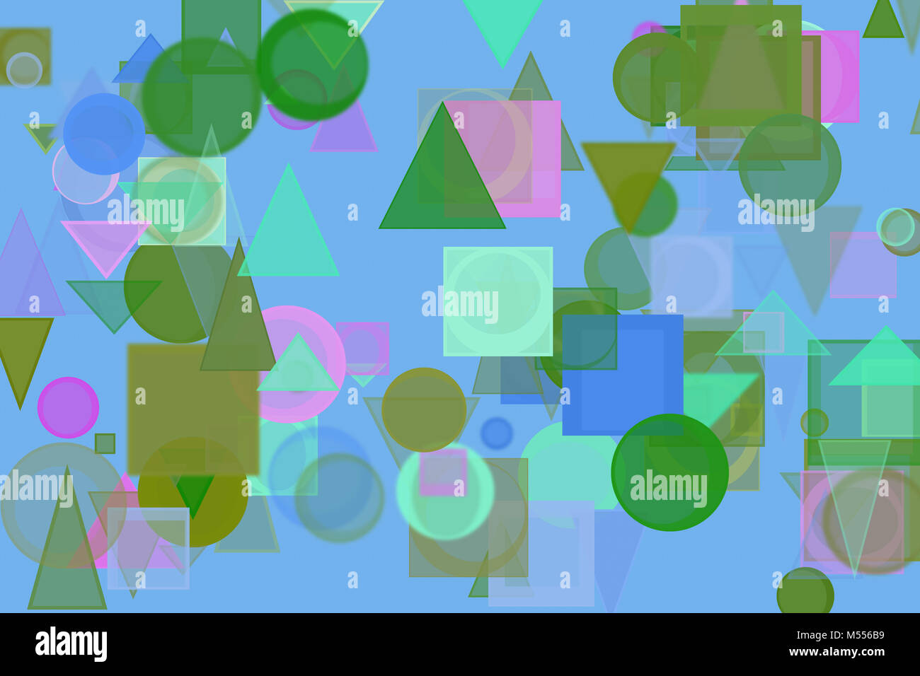 Random circle, square, rectangle & triangle shape, digital generative ...