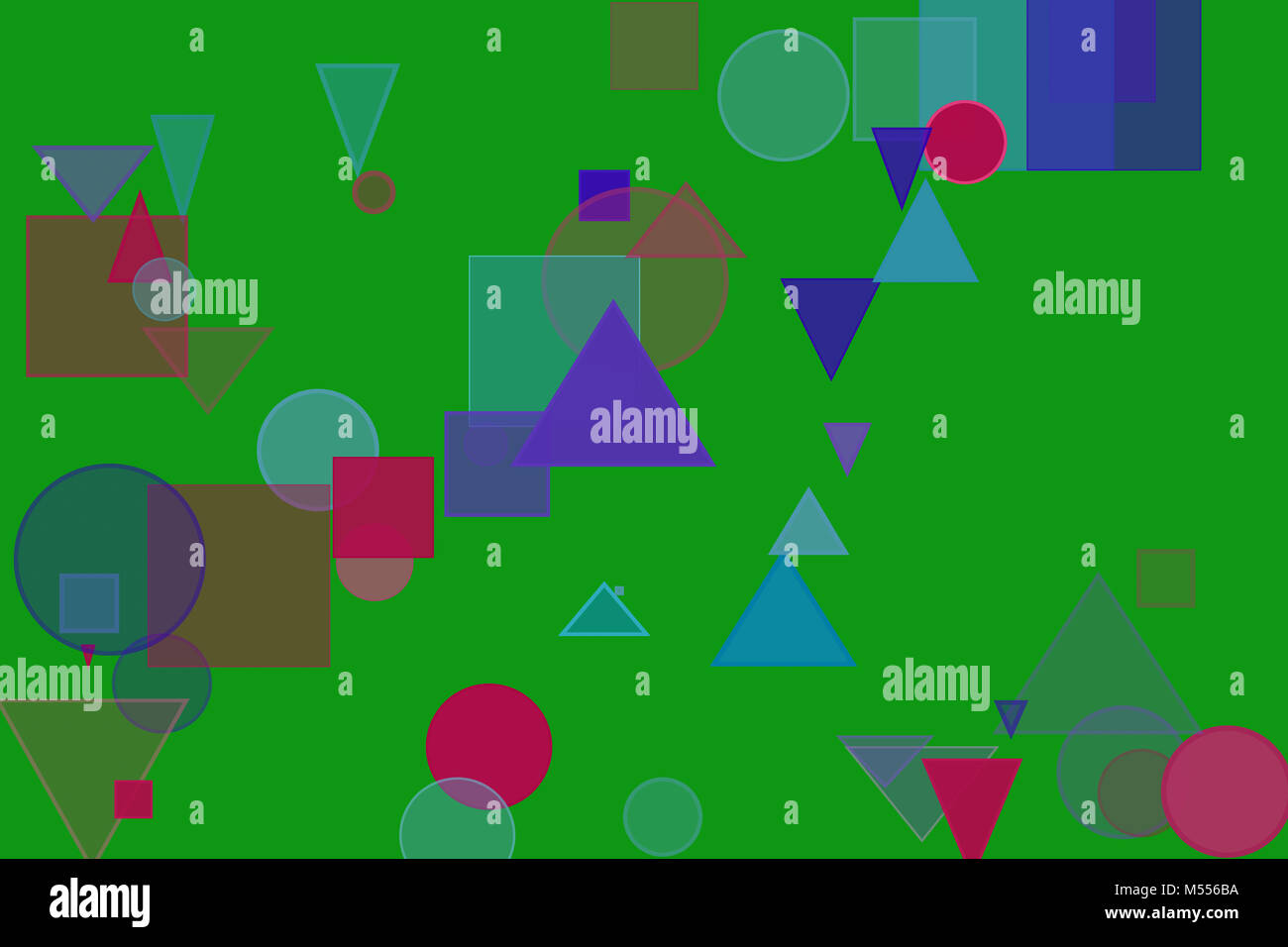 Random circle, square, rectangle & triangle shape, digital generative ...