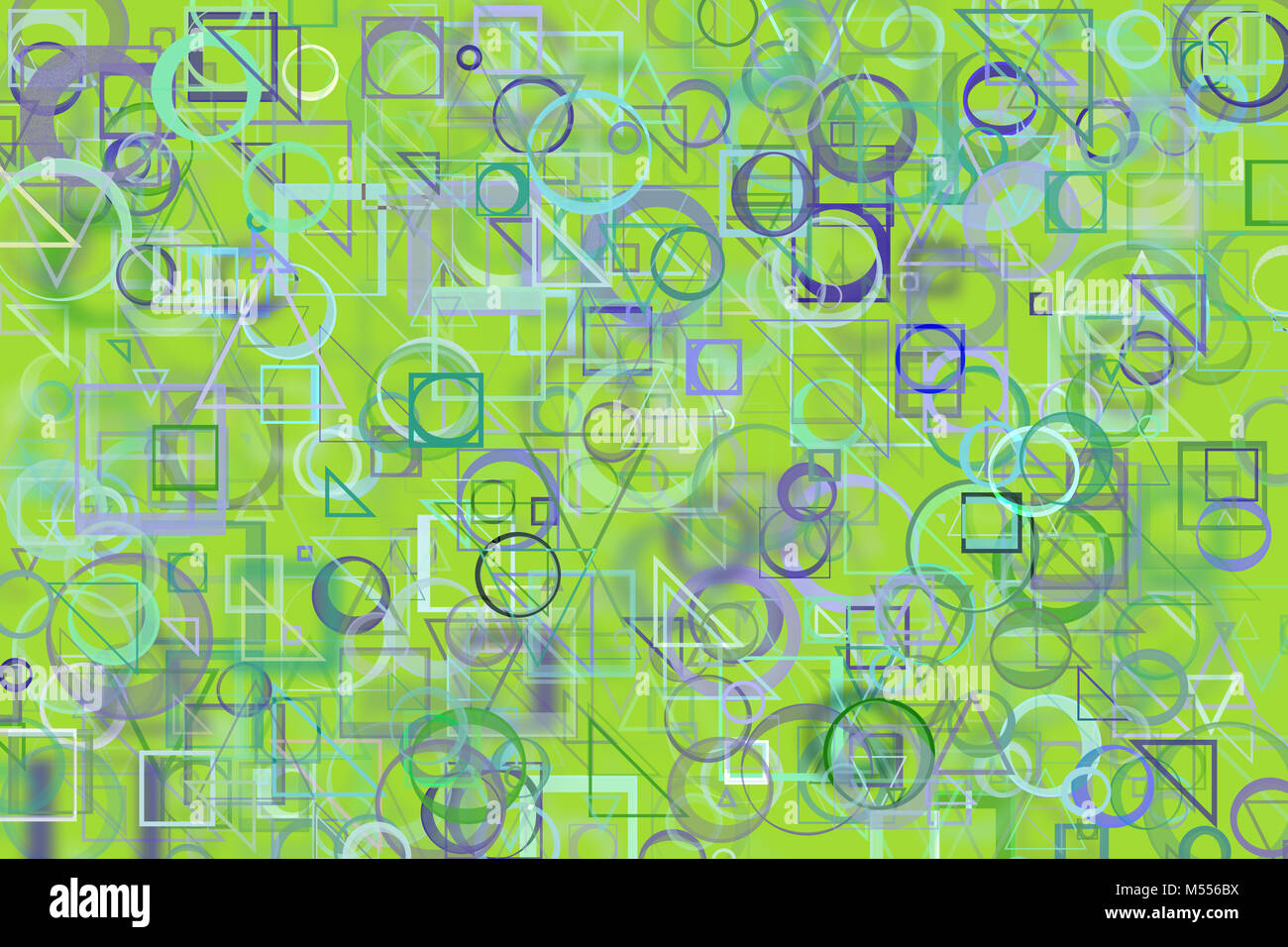 Random circle, square, rectangle & triangle shape, digital generative ...