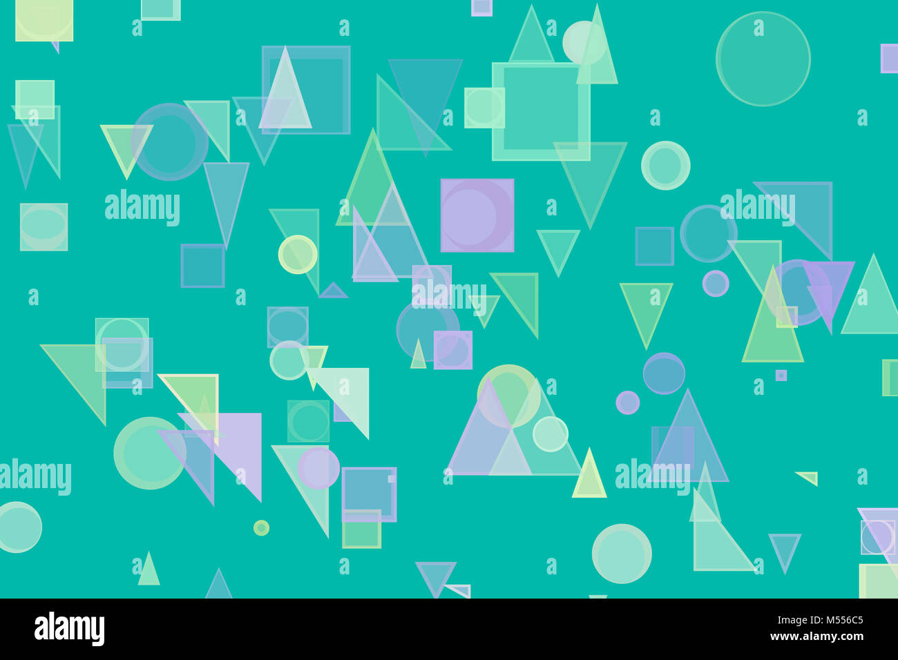 Random circle, square, rectangle & triangle shape, digital generative ...