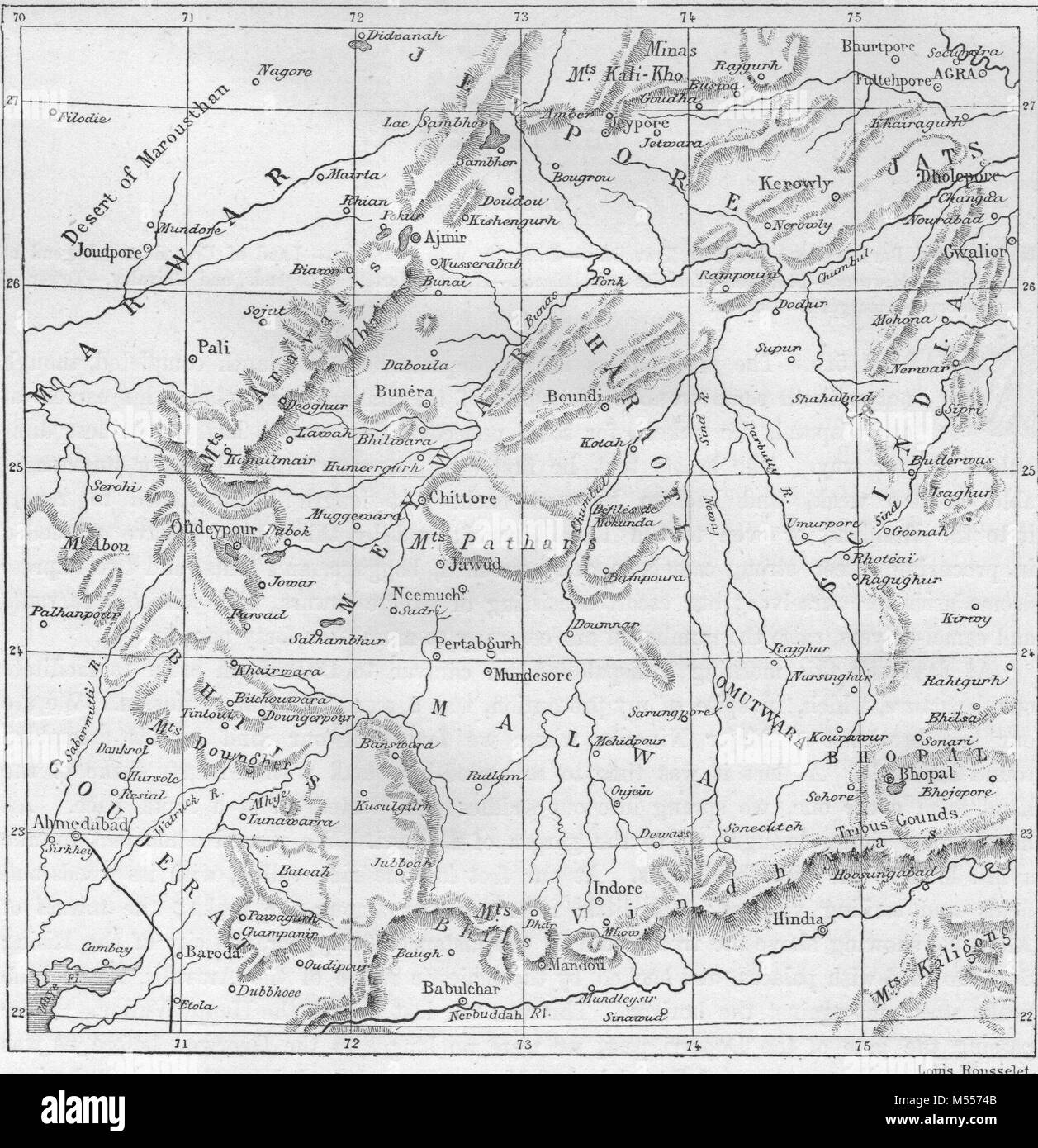 Rajasthan map Black and White Stock Photos & Images Alamy