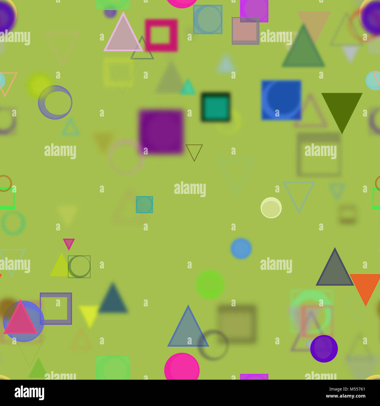 Seamless pattern, Random circle, square, rectangle & triangle shape ...