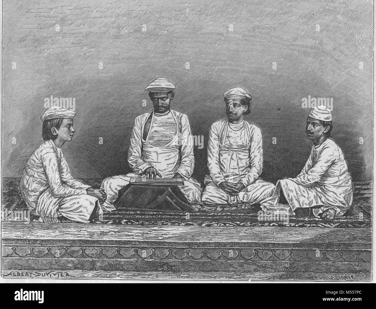 INDIA. Brahmins of Bengal, Kolkata, antique engraving 1878 Stock Photo