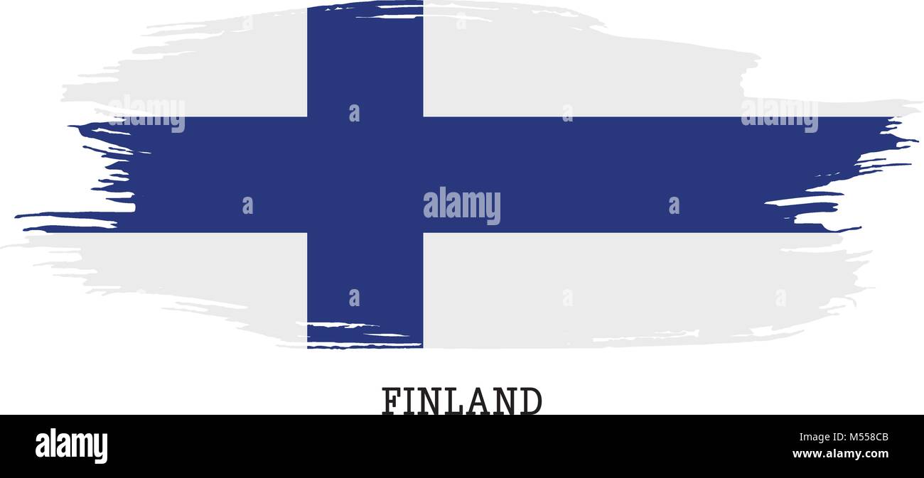 Finland flag vector grunge paint stroke Stock Vector Image & Art - Alamy