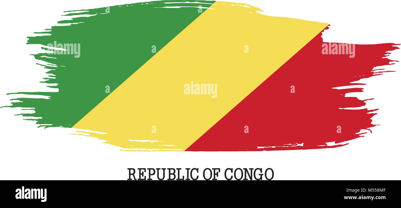 Republic of Congo flag vector grunge paint stroke Stock Vector Image ...