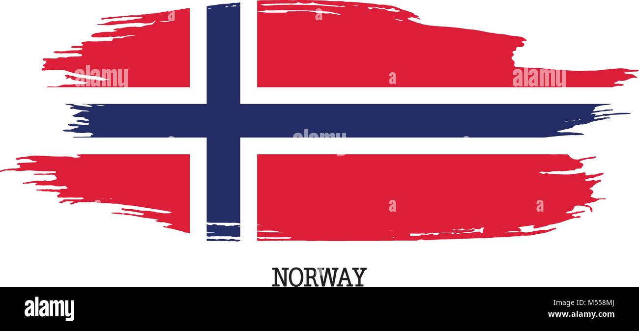 Norway flag vector grunge paint stroke Stock Vector Image & Art - Alamy