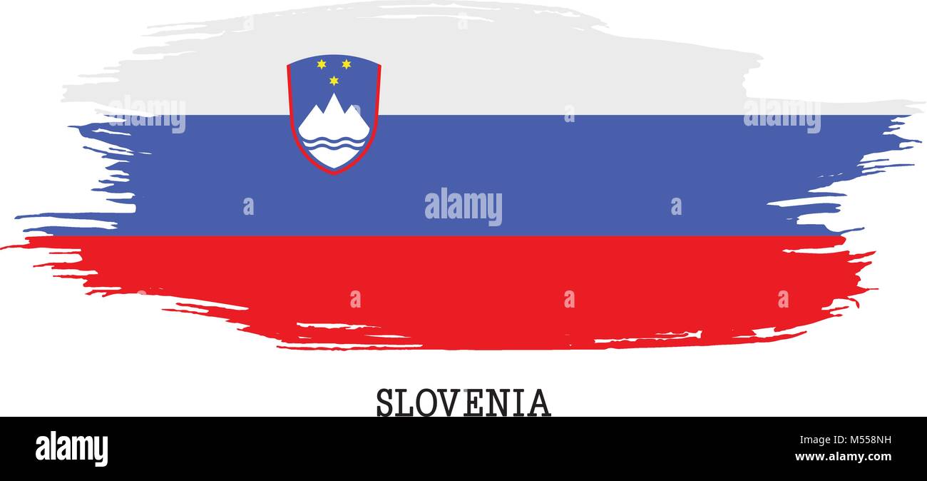 Slovenia flag vector grunge paint stroke Stock Vector Image & Art - Alamy
