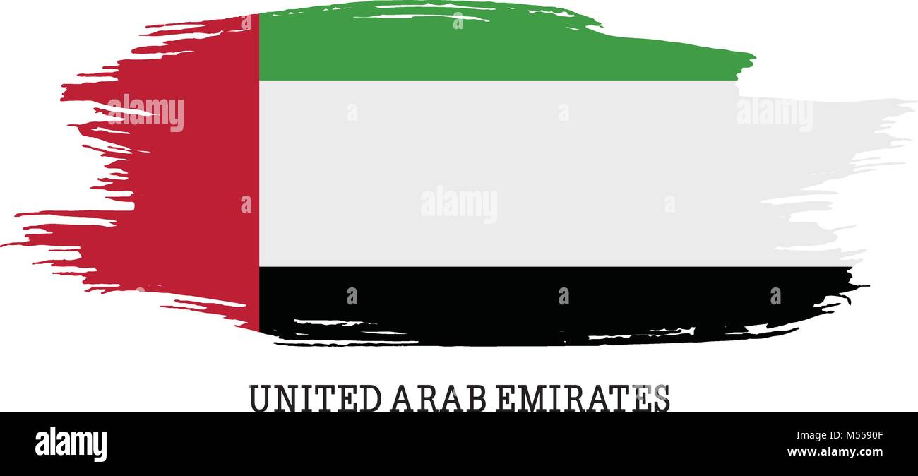 United Arab Emirates flag vector grunge paint stroke Stock Vector Image ...