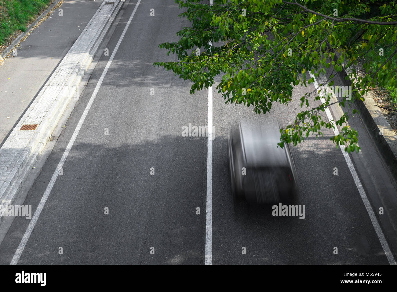 Motion blur of cars over the road Stock Photo