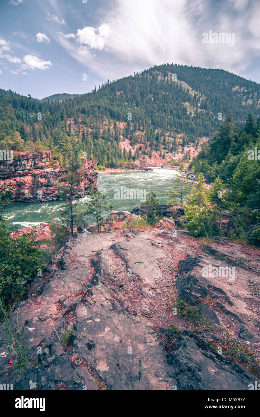 kootenai river water falls in montana mountains Stock Photo - Alamy