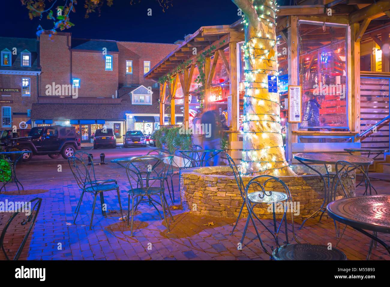 newport rhode island city streets in the evening Stock Photo