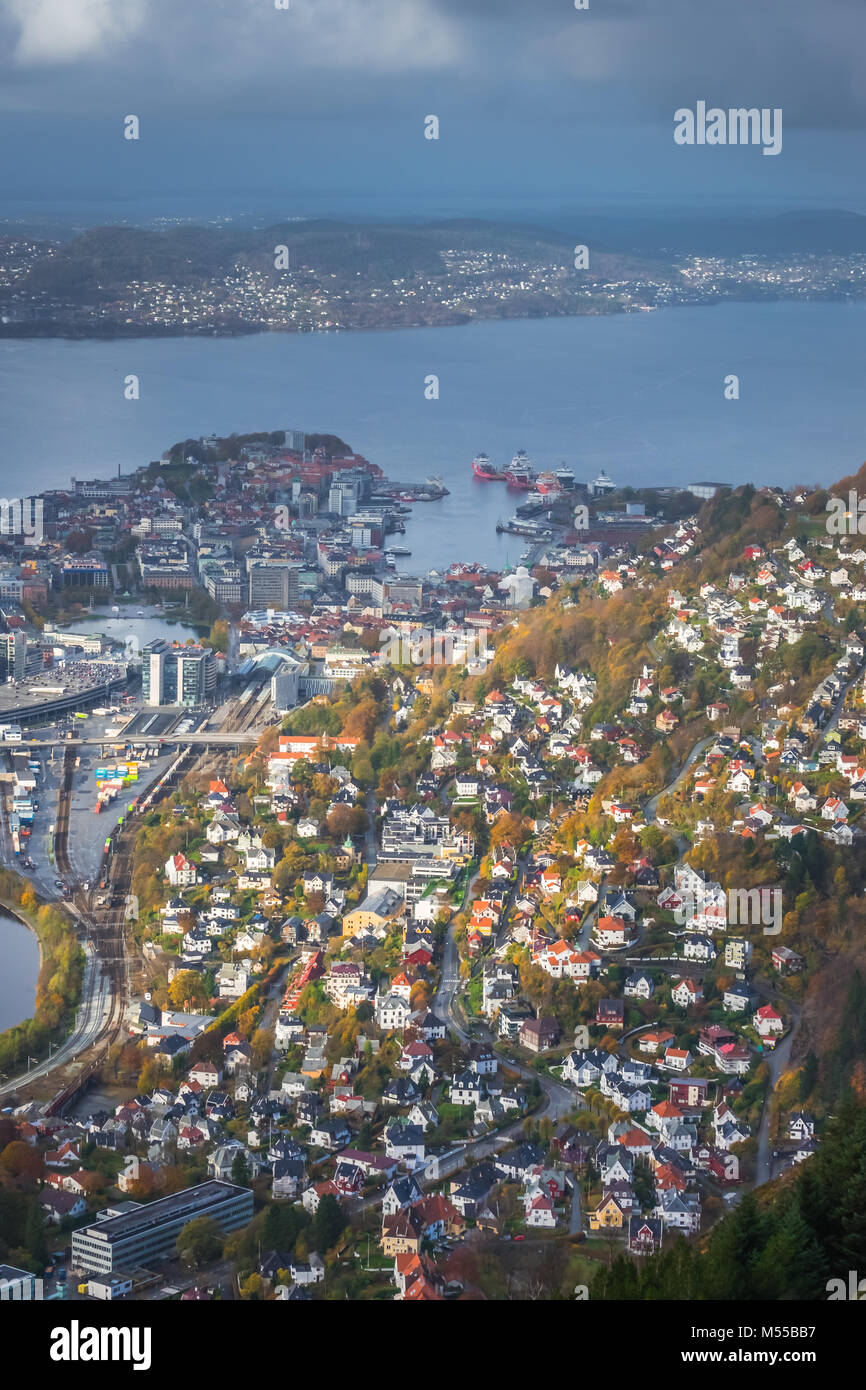 View bergen rooftops fjord hi-res stock photography and images - Alamy