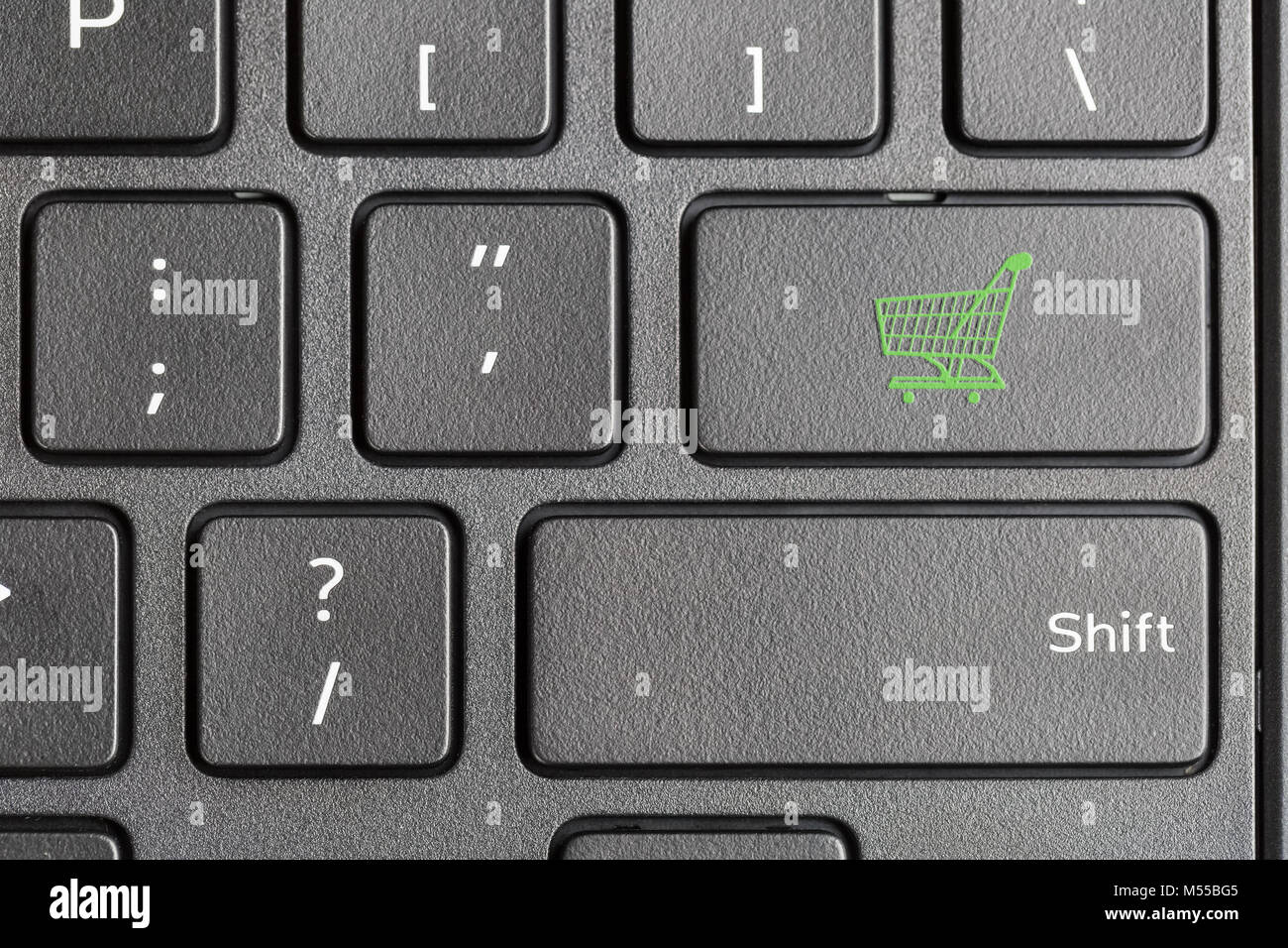 shopping cart icon on computer keyboard Stock Photo