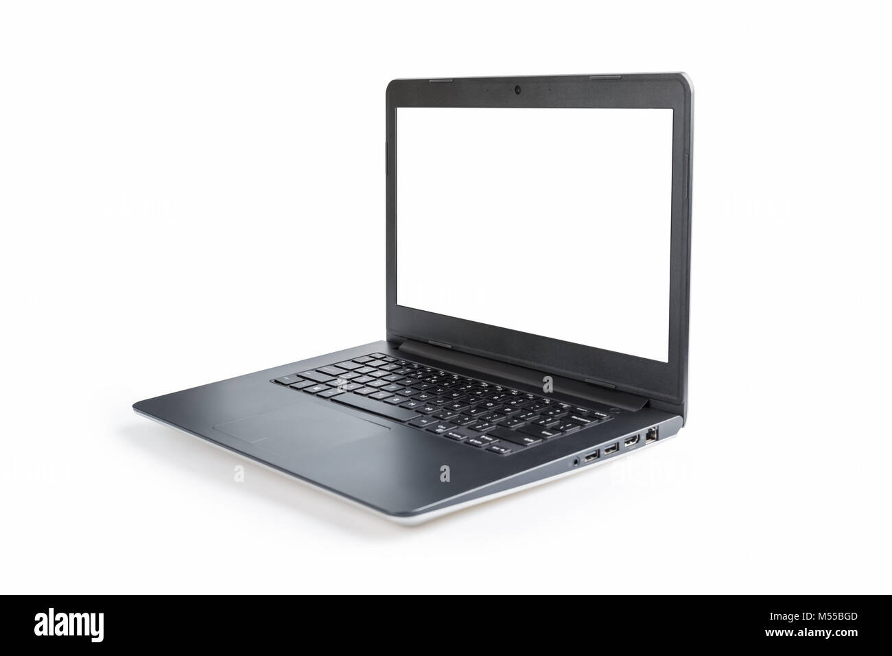 laptop isolated with blank screen Stock Photo