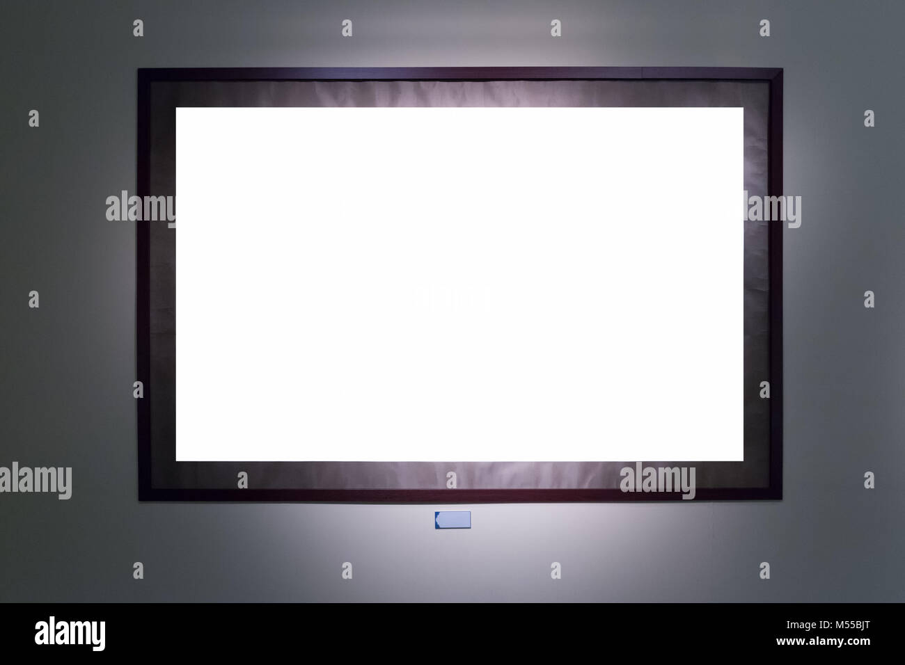 blank single frame on wall Stock Photo